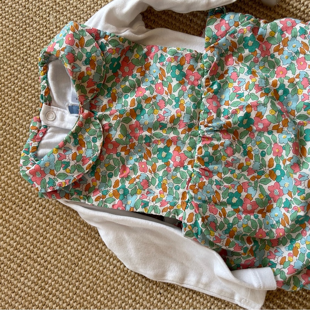 Liberty print Jacadi overall set for 12 month